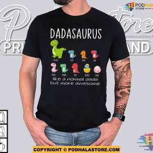 Custom Dadasaurus Like A Normal Grandpa But More Awesome Personalized Dad Shirt 3