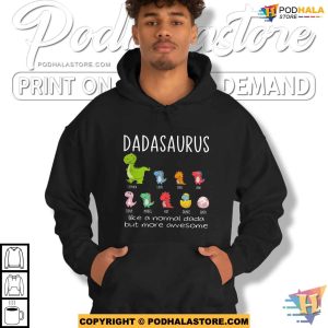 Custom Dadasaurus Like A Normal Grandpa But More Awesome Personalized Dad Shirt 4