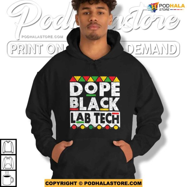 Dope Black Lab Tech Afro Medical Laboratory Juneteenth Shirt