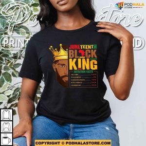 Juneteenth Black King Nutritional Facts Pride African Shirt 2