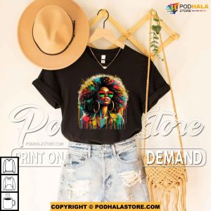 Juneteenth Black Womens Queen Afro African Melanin Dripping Shirt 3