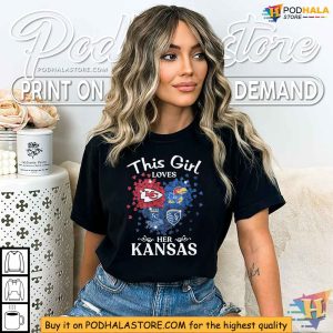 Kansas Sports Teams Shirt for Women Kansas City Chiefs Jayhawks Royals and Sporting KC Apparel 1