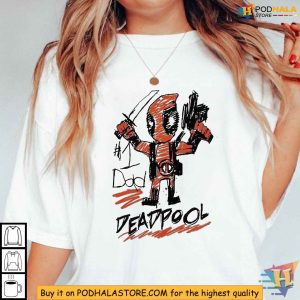 Marvel Deadpool 1 Dad Sketch Fathers Day Shirt Perfect Gift for Superhero Dads 4