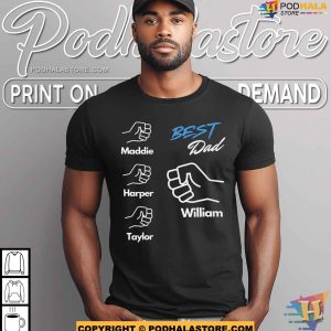 Matching Dad and Son Personalized Fathers Day Fist Bump Shirt 3