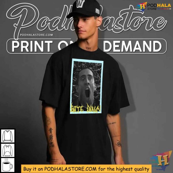 Nicolas Cage Fan Shirt – Bite Down Graphic Design