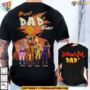 Personalized Best Dad Ever Fathers Day Shirt Super Saiyan Dad 2