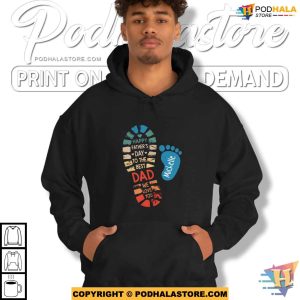 Personalized Dad And Kids Footprints Names Shirt Custom Fathers Day Gifts 2