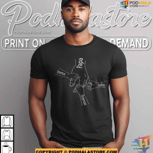 Personalized Holding Papas Hand Shirt for Fathers Day Dad With Kids Name Tee 4