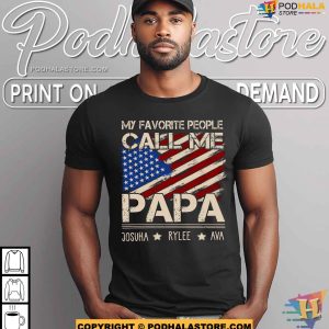 Personalized My Favorite People Call Me Papa Shirt, Custom Papa Shirt with Kid Names