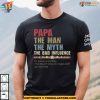 Personalized Papa The Man The Myth Fathers Day Shirt With Kids Names on Sleeves