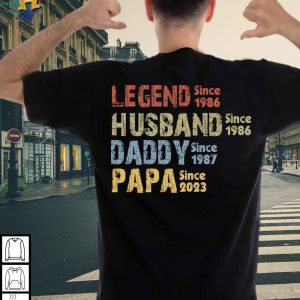 Retro Custom Legend Husband Daddy Papa Shirt, Personalized Fathers Day Gift for Grandpa