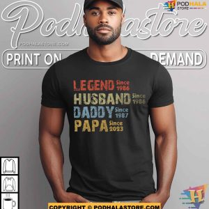 Retro Vintage Legend Husband Daddy Papa Personalized Dad Shirt