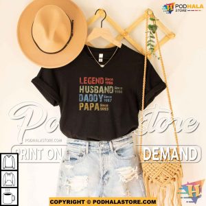 Retro Vintage Legend Husband Daddy Papa Personalized Dad Shirt 2