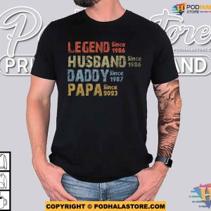 Retro Vintage Legend Husband Daddy Papa Personalized Dad Shirt 3