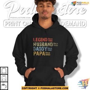 Retro Vintage Legend Husband Daddy Papa Personalized Dad Shirt 4