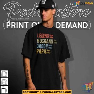 Retro Vintage Legend Husband Daddy Papa Personalized Dad Shirt 5