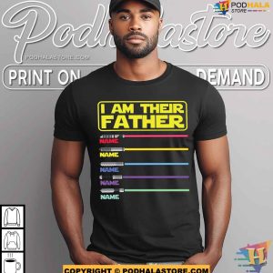 Star Wars I Am Their Father Personalized Shirt, Custom Shirt With Lightsabers