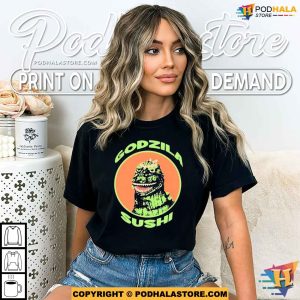The Godzilla Sushi Bar Funny Shirt For Women Men