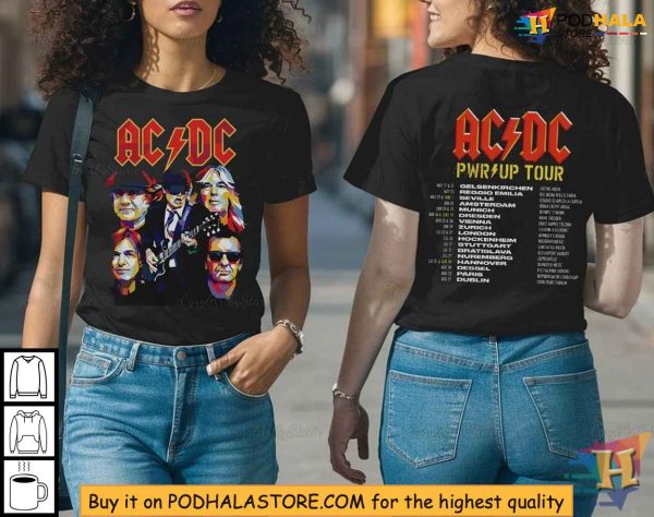 2024 ACDC Pwr Up World Tour Shirt, Rock Band Graphic Tee for Fans
