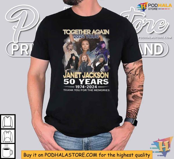 2024 Together Again Tour Janet Jackson Shirt, 50 Years of Music and Memories