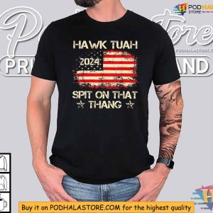 American Flag Hawk Tuah 2024 Shirt Spit On That Thang Patriotic Tee 4