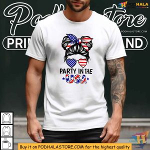 American Flag Party In USA Patriotic Kids Teen Girl 4th Of July Shirt 3