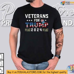 American Flag Veterans For Trump 2024 Shirt 2