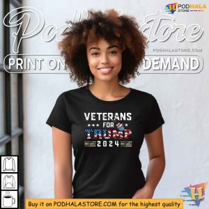 American Flag Veterans For Trump 2024 Shirt 4