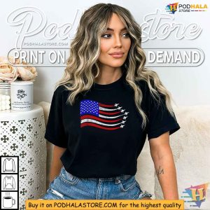 American Patriotic Fighter Jets USA Flag Waving 4th Of July Shirt 3