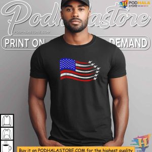 American Patriotic Fighter Jets USA Flag Waving 4th Of July Shirt 4