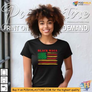 Black MAGA African American for Trump Black Americans Unisex Shirt 2