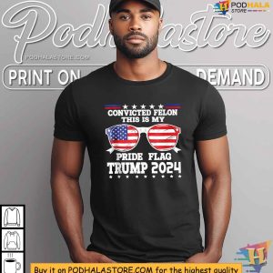 Convicted Felon Funny This Is My Pride Flag USA 4th of July Shirt 2