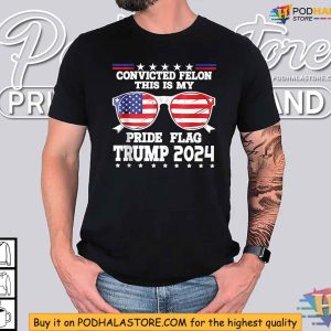 Convicted Felon Funny This Is My Pride Flag USA 4th of July Shirt 3