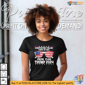 Convicted Felon Funny This Is My Pride Flag USA 4th of July Shirt 4