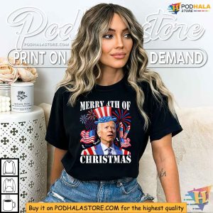 Funny Joe Biden Merry 4th Of Christmas Firework 4th Of July Shirt 3