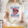 Give Em That Hawk Tuah Spit On That Thang Shirt with American Flag Lips Design