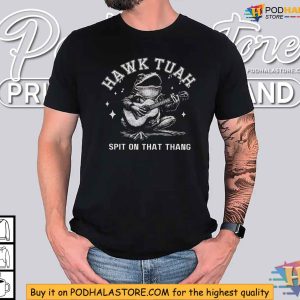 Hawk Tuah Spit On That Thang Frog Playing Guitar Retro Graphic Shirt