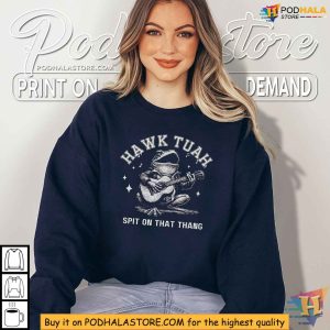 Hawk Tuah Spit On That Thang Frog Playing Guitar Retro Graphic Shirt 3