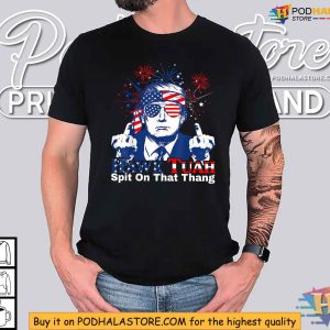 Hawk Tuah Spit On That Thang Trump Shirt, Fourth of July Humor Tee