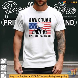 Hawk TuahSpit On That Thang Trump Middle Finger American Flag Shirt 3