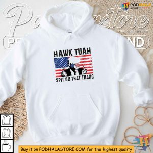 Hawk TuahSpit On That Thang Trump Middle Finger American Flag Shirt 4