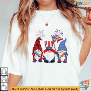 Leopard Gnomes Firework USA American 4th Of July Shirt