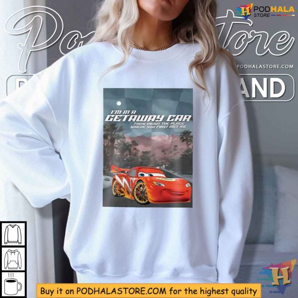 Lightning McQueen Getaway Car Shirt, Nostalgic Cars Movie Merchandise