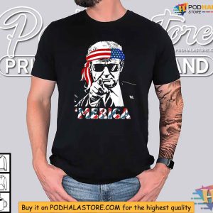 MERICA TRUMP Happy Trump American Flag 4th Of July Shirt
