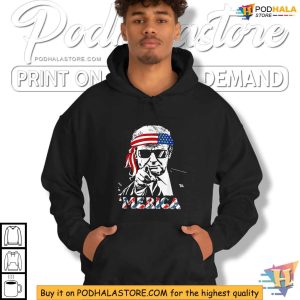 MERICA TRUMP Happy Trump American Flag 4th Of July Shirt 4