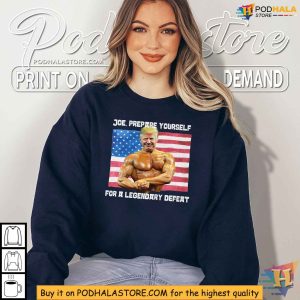 Patriotic Trump Bodybuilder Flexing Muscles American Flag Shirt 2