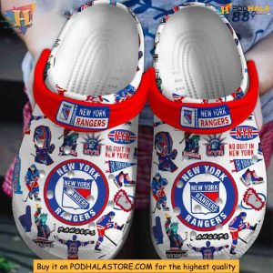 Rangers No Quit In NY Clogs Crocs for Hockey Fans 1