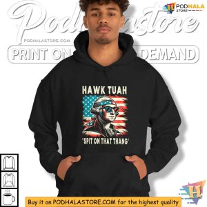 Spit on That Thang Hawk Tuah Shirt, Patriotic George Washington with Sunglasses Design