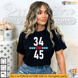 Trump Guilty 34 Counts Voting Convicted Felon 34 for 45 Shirt 2