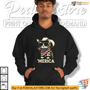 USA Merica Cat Patriotic 4th Of July Shirt For Men Women Kids